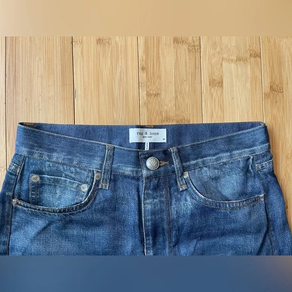 rag & bone Liquid Miramar Printed Faux Jeans Tencel Wide Leg Pants Relaxed - Picture 4 of 9